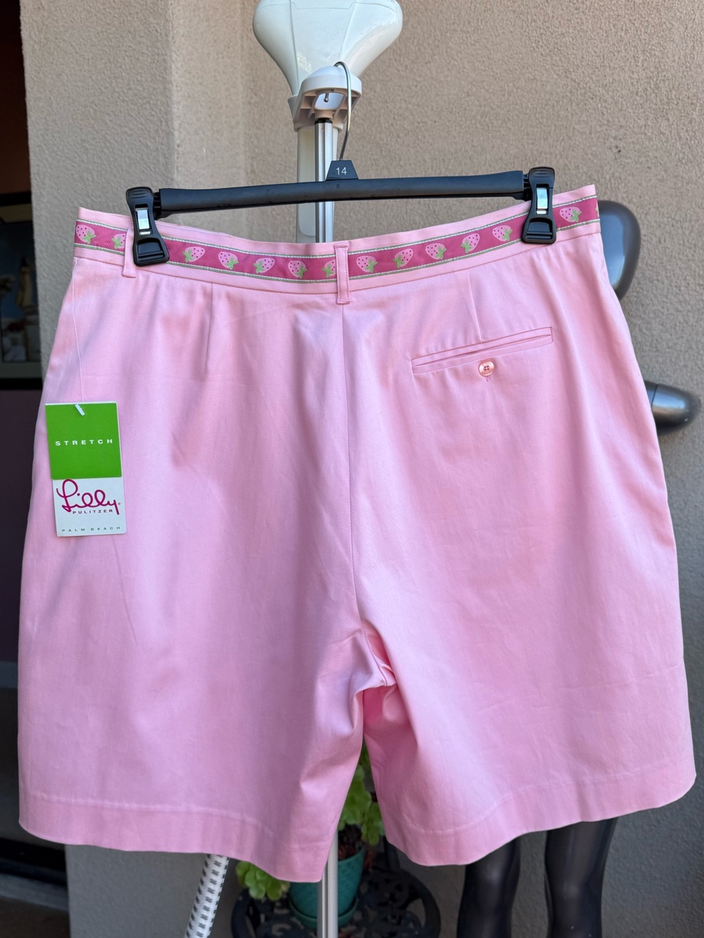 Lilly Pulitzer Pastel Pink Bermuda Shorts with Strawberry Ribbon NWT - Picture 3 of 7